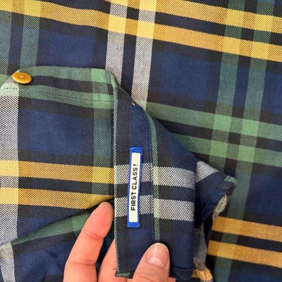 Scotch & Soda My Favorite Regular Fit Men Green Blue Flanel Cotton Shirt sz S - Picture 6 of 12